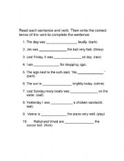 English worksheet: tenses