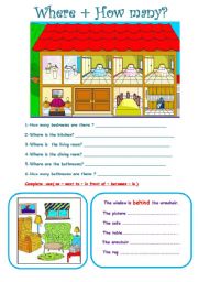 English Worksheet: the houses rooms