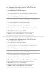 English Worksheet: past simple v/s past continuos 