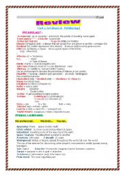 English Worksheet: vocabulary reviw of unit 1 art shows and holidauing 