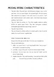 English Worksheet: modal verbs