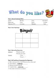 English Worksheet: What do you like ...