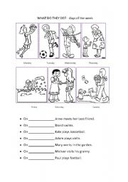 English Worksheet: days of the week