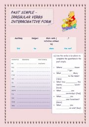English Worksheet: Past Simple - Irregular verbs - Interrogative form