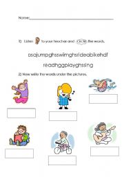 English worksheet: What can you do?