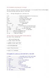 English Worksheet: have got has got