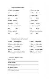 English Worksheet: There is There are