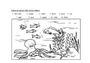 English Worksheet: Colouring the sea