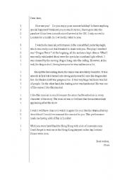 English Worksheet: Proofreading exercise for writing postcard or informal letter