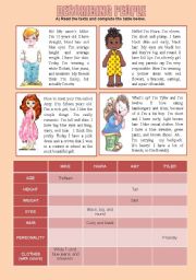 English Worksheet: Describing People