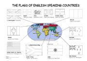 English Worksheet: Colouring Flags of English Speaking Countries