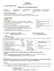 English Worksheet: Gerunds Phrases as Subjects and Objects About Jobs/Career 