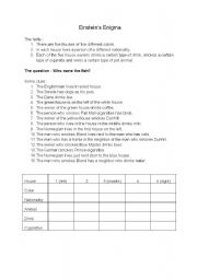 English Worksheet: EINSTEINS ENIGMA