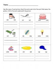 English Worksheet: C writing practice