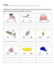 English worksheet: C writing practice