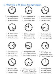 English Worksheet: time