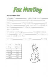 English worksheet: Fox Hunting