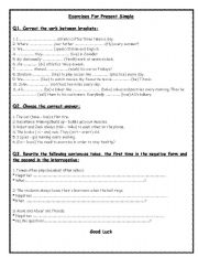 English Worksheet: present simple