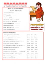 English Worksheet: PRONOUNS