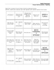 English Worksheet: Present Perfect Board game 