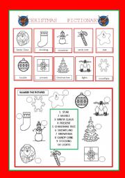 CHRISTMAS PICTIONARY AND MATCHING ACTIVITIY