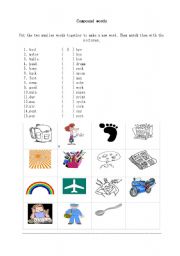 English Worksheet: Compound words