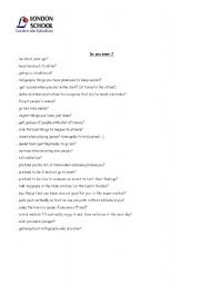 English Worksheet: Do you ever?