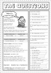 English Worksheet: Tag questions