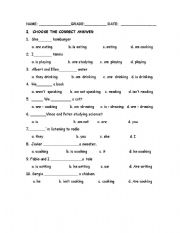 English Worksheet: Present continuous