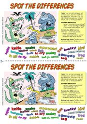 English Worksheet: Spot the differences (5). Alligator at lunch