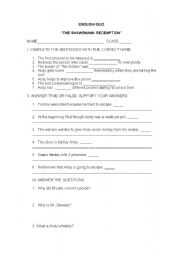 English Worksheet: The Shawshank Redemption Worksheet