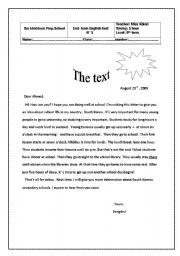 English Worksheet: End- term test n1