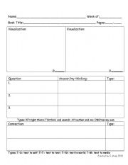 English Worksheet: Book Club/Literature Circle roles graphic organizer
