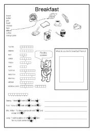 English worksheet: breakfast