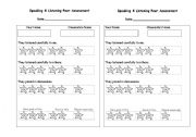 English Worksheet: Speaking and Listening Peer Assessment
