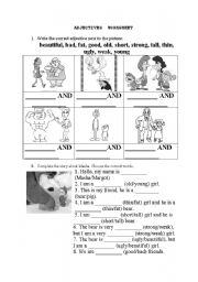 English Worksheet: Simple Adjectives Worksheet