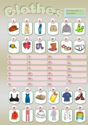 English Worksheet: Clothes