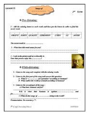 English Worksheet: songs of freedom