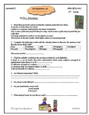 English Worksheet: the importance of librairies