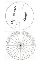 English Worksheet: Number wheel