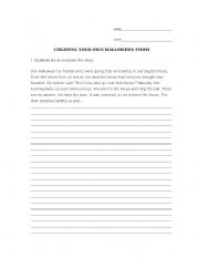 English Worksheet: Halloween Writing Prompt