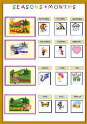 English Worksheet: SEASONS & MONTHS