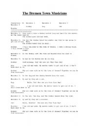 English Worksheet: bremen musicians