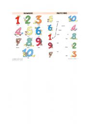 English Worksheet: numbers