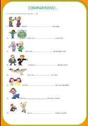 English Worksheet: Comparisons   /  as...............as
