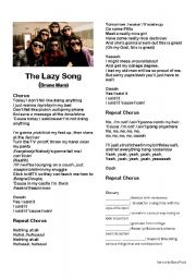 English Worksheet: The lazy song