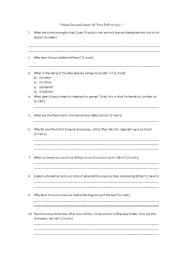 English Worksheet: dracula quiz