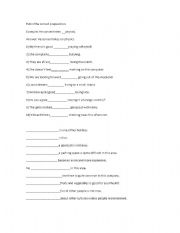 English Worksheet: Gerunds