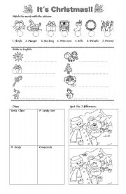 English Worksheet: Christmas worksheet 2