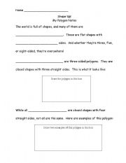 English Worksheet: Polygon Note-taking